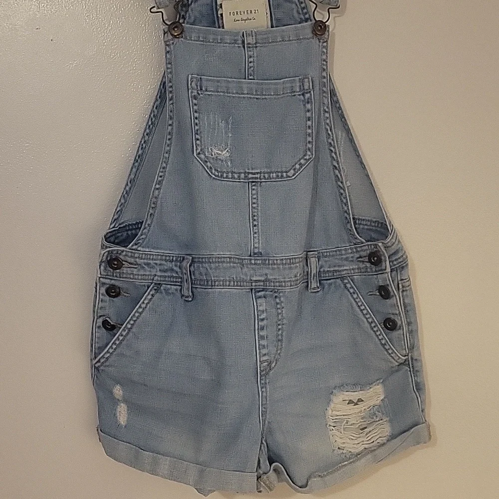 FOREVER 21 Junior Denim Overalls, Size: 27